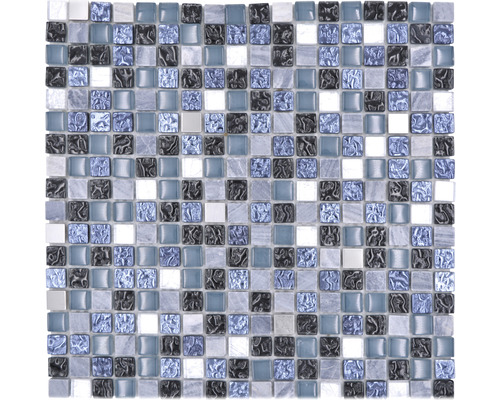 Mozaic sticlă XCM M670 mix albastru-gri 30x30 cm