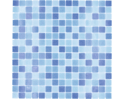 Mozaic piscină sticlă A339P albastru 32,7x30,5 cm Placă de mozaic cu elemente pătrate