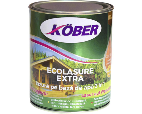Lazură pe bază de apă Ecolasure Extra Köber stejar gri 0,75 l-0