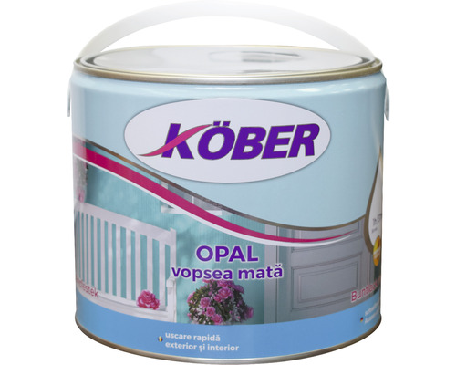 Vopsea mată Köber Opal turcoaz RAL 5018 2,5 l Găleată cu vopsea mată pentru interior și exterior