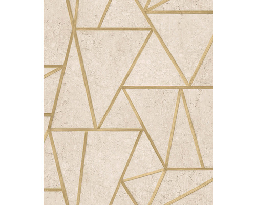Tapet vlies EP3702 triunghiuri bej 10,05x0,53 m Tapet cu model geometric triunghiular