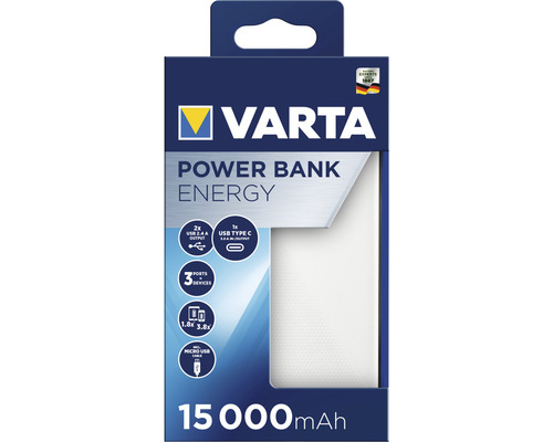 Baterie externă Varta Powerbank Energy cu 15000 mAh în ambalaj
