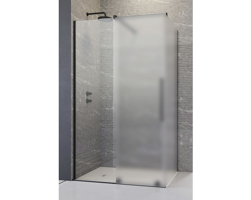 Perete frontal cabină duș Radaway Furo Black 48x200 cm sticlă transparentă profil negru