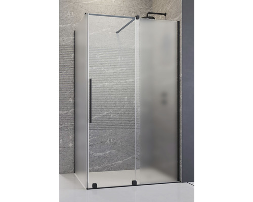 Ușă cabină duș Radaway Furo Black KDJ 50x200 cm, dreapta, sticlă transparentă, profil negru