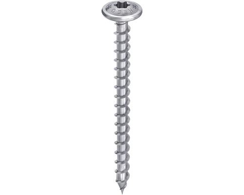 Șuruburi pentru lemn cu cap bombat Torx Heco Topix-Plus 8x50 mm oțel zincat albastru, 100 bucăți, sistem GripFit