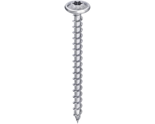 Șuruburi pentru lemn cu cap bombat Torx Heco Topix-Plus 6x60 mm oțel zincat albastru, 100 bucăți, sistem GripFit