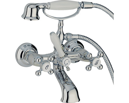 Baterie de cadă cu duș de mână și mânere în cruce