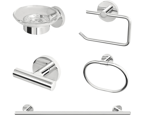 Set accesorii baie Teka Alaior, 5 piese, crom | HORNBACH