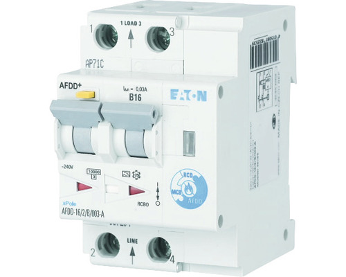 Întreruptor automat cu protecție diferențială & arc electric Eaton xPole AFDD 2P 16A 10kA/30mA, curbă C, tip A