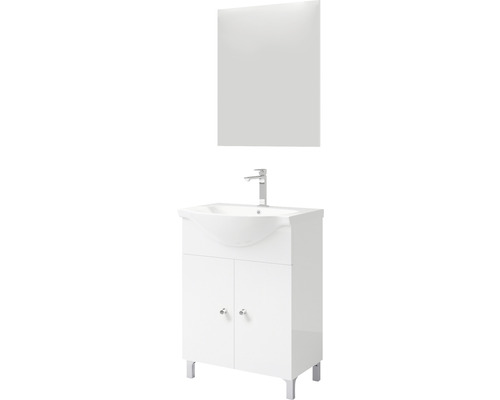 Set mobilier baie Savinidue Best 55, incl. bază lavoar, lavoar ceramic și oglindă