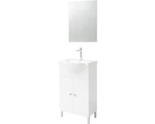 Set mobilier baie Savinidue Best 50, incl. bază lavoar, lavoar ceramic și oglindă