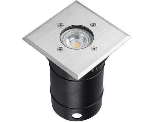 Spot încastrat Kanlux Berg GU10 max. 10W, pentru exterior IP67, oțel inoxidabil Corp de iluminat încastrat în podea, pătrat, din metal
