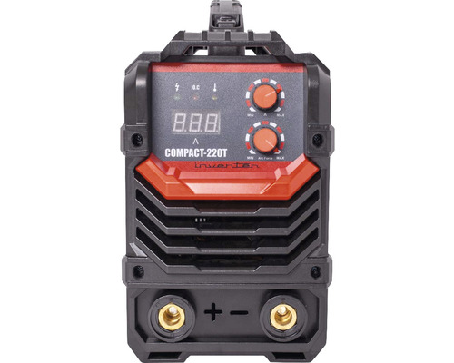 Aparat de sudură cu afișaj digital și regulatoare.