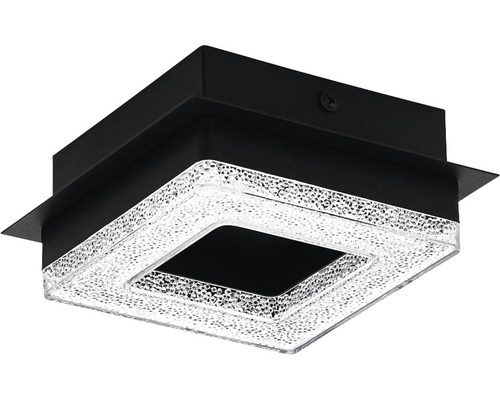 Plafonieră/aplică interior cu LED integrat Fradelo 1x4W 400 lumeni, negru cu cristale