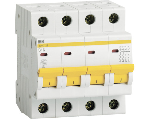 Disjunctor electric modular IEK 4P 16A 4,5kA, curbă B