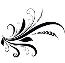 Element de design floral, curbat