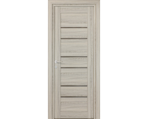 Ușă de interior Kira MDF cu geam 88x203 cm gri șampanie stânga/dreapta