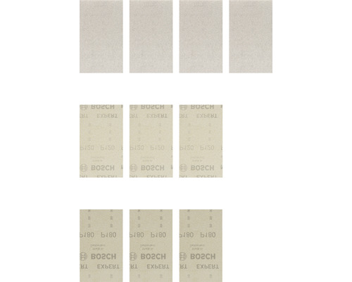Set hârtii abrazive Bosch 80x133mm, granulație 80/120/180, pachet 10 bucăți