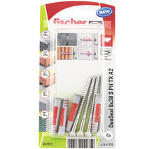Dibluri plastic cu șurub Fischer DuoSeal 6x38 mm, 4 bucăți