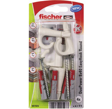Dibluri Fischer DuoPower 8x40 cu cârlige rotunde, set de 4 bucăți