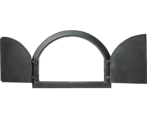 Ușă de cuptor din fontă cu două uși laterale