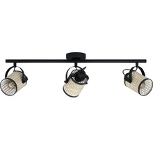 Șină spoturi vintage Ruscomb E27 max. 3x10W, negru/natur