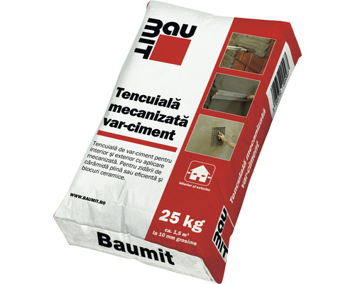 Tencuială Baumit mecanizată var-ciment 25 kg