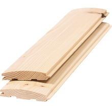 Lambriu lemn rășinos profil semirotund Blockhaus calitatea A/B 3000x96x18 mm-thumb-0
