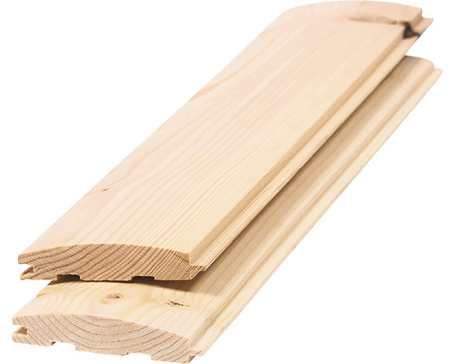 Lambriu lemn rășinos profil semirotund Blockhaus calitatea A/B 3000x96x18 mm