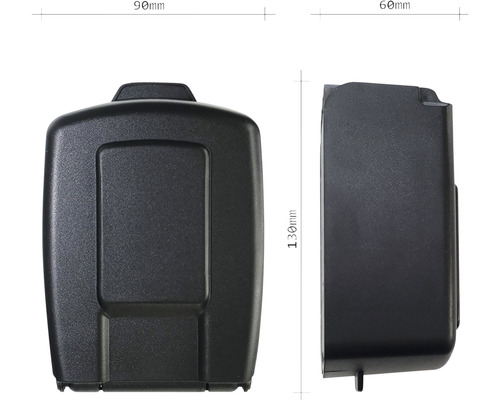Dimensiunile unei cutii de carcasă negre: 90 mm x 60 mm x 130 mm