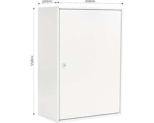 Dulap cu încuietoare cu dimensiunile de 550 mm înălțime, 380 mm lățime și 205 mm adâncime