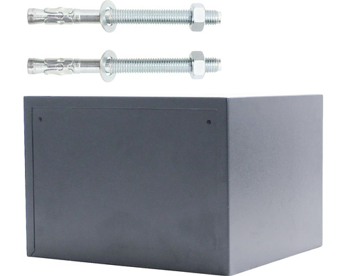 Seif gri cu două ancore cu șuruburi