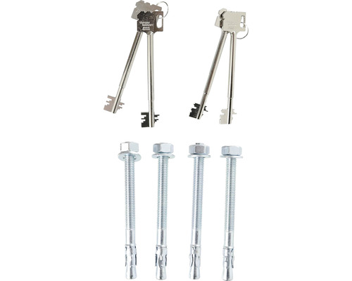 Două chei și patru ancore grele