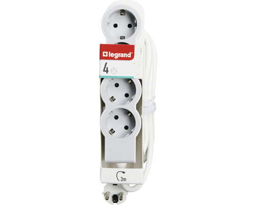 Multiplu Legrand cu patru prize și cablu de trei metri lungime