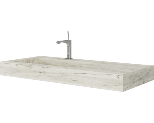 Lavoar dreptunghiular cu montaj pe blat, cu robinet