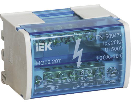 Repartitor modular IEK 1P+N 100A 14x, pentru tablouri electrice