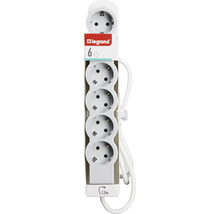 Prelungitor electric Legrand RevOlution 6 prize 1,5m 3680W, alb/gri