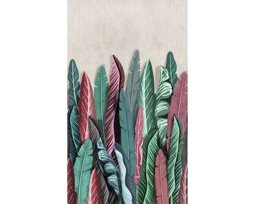 Fototapet vlies Smart Art Easy 47206 frunze, verde-roz, 159x270 cm