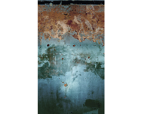 Fototapet vlies Smart Art Easy 47227 maro/albastru 159x270 cm Structură de perete uzată cu vopsea exfoliată și pete de rugină