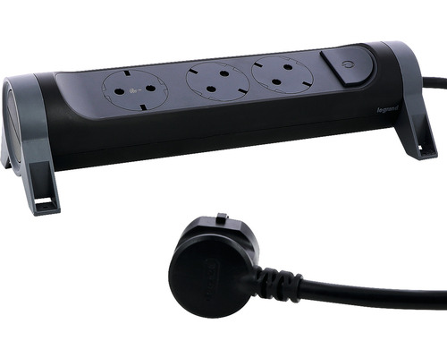 Bloc multipriză cu trei prize și ștecher de alimentare