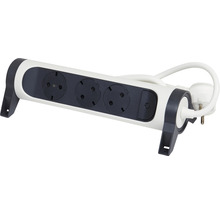 Prelungitor electric Legrand RevOlution 3 prize 5m 3680W, alb/negru, cu întrerupător, rotativ