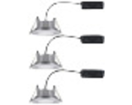 Trei spoturi încastrate metalice cu cablu și cutie de joncțiune