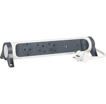 Bloc multipriză cu trei prize și port USB