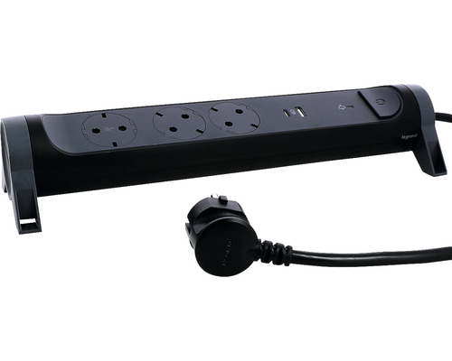 Prelungitor cu trei prize și două porturi USB