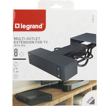 Prelungitor electric Legrand RevOlution 8 (4 + 4) prize 2m 3680W, negru, cu întrerupător, protecție la supratensiune, pentru TV