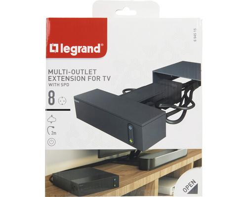 Prelungitor Legrand cu prize multiple pentru televizor cu protecție la supratensiune