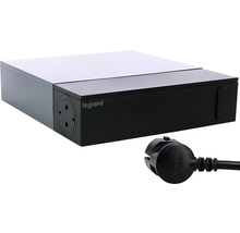 Prelungitor electric Legrand RevOlution 8 (4 + 4) prize 2m 3680W, negru, cu întrerupător, protecție la supratensiune, pentru TV
