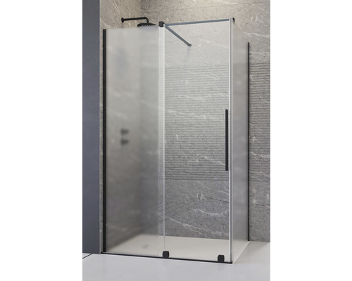 Ușă cabină duș Radaway Furo Black KDJ 50x200 cm, stânga, sticlă transparentă, profil negru