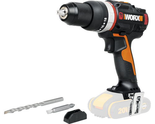 Mașină de găurit & înșurubat cu percuție Worx WX-JCR.9 20V max. 50Nm, max. 1600 r/min, accesorii incluse, fără acumulator și încărcător