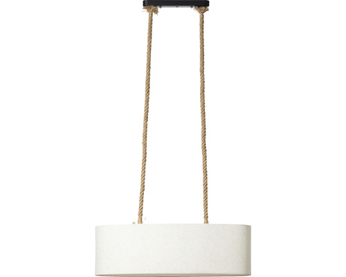 Lampa suspendată cu suspensie pe funie și abajur alungit